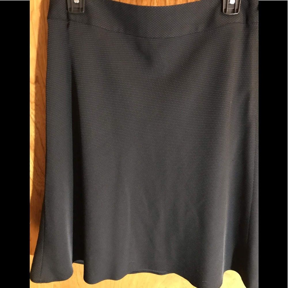 LOFT Black Dotted A-Line Skirt, size 10